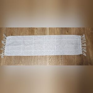 Off-White/Ivory Linen Table Runner 13"x48"